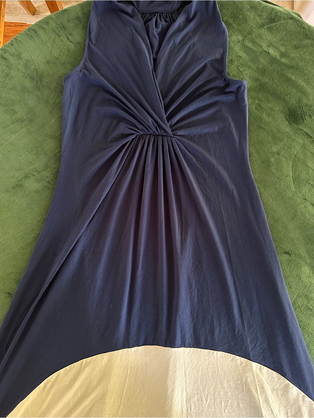 Banana Republic Navy and White High-Low Twist Maxi Dress